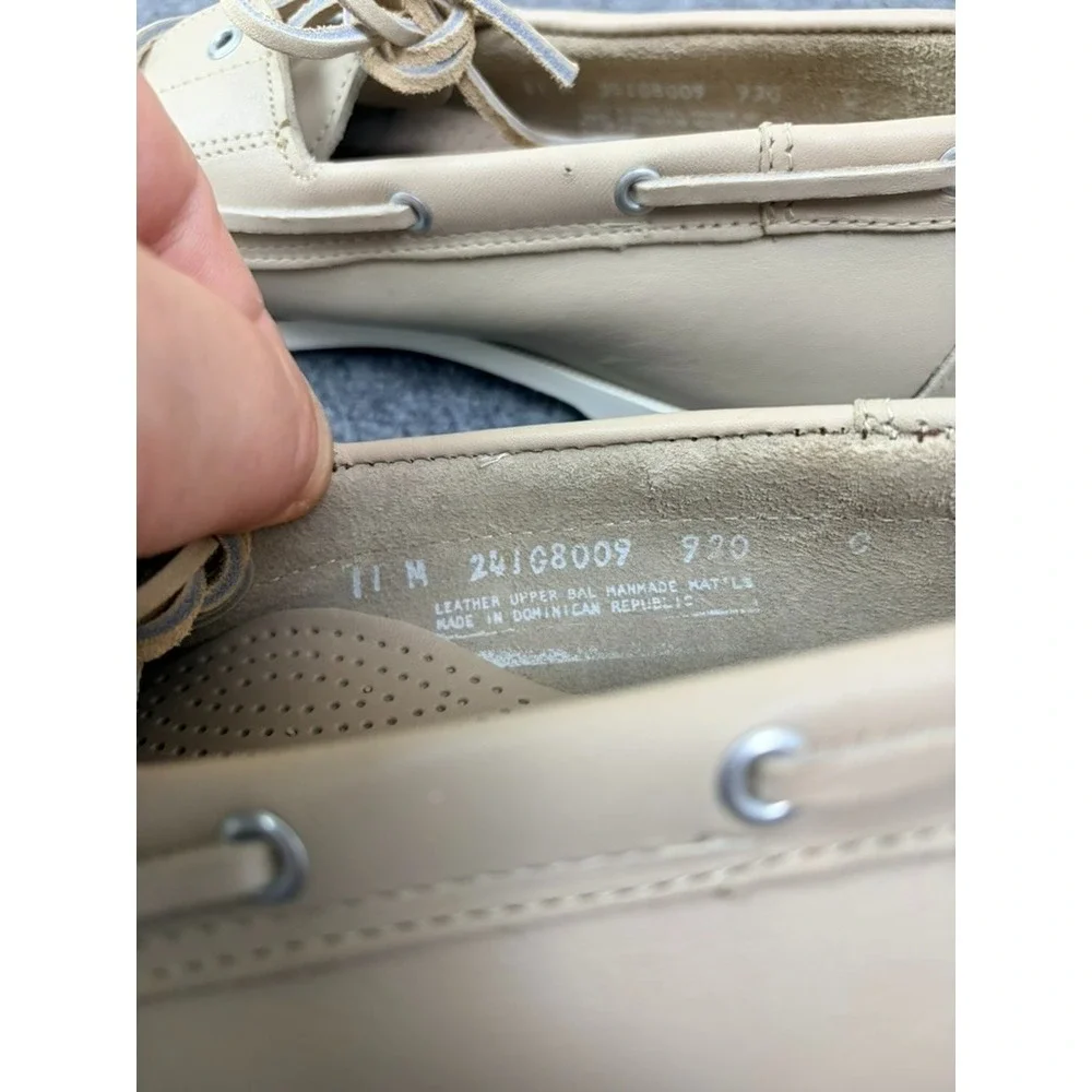 G.H. Bass & Co Men's Beige Leather 2 Eye Moc Toe Boat Shoes CasualSize‎ 11 M